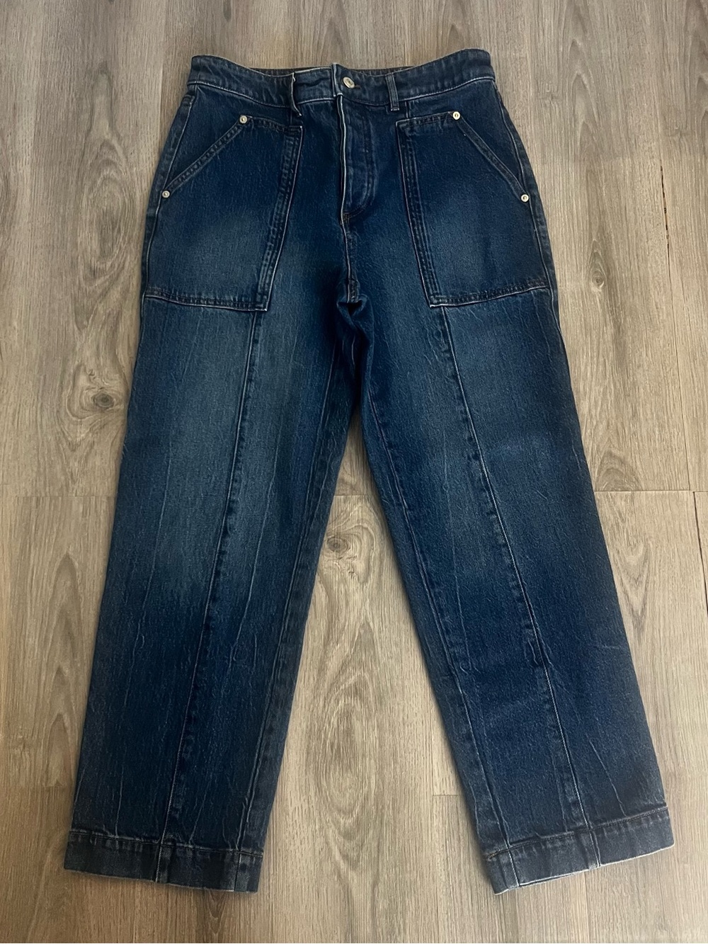 Loft Women's Straight-Leg Dark Wash Jeans